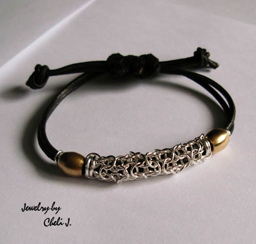 brc024 his and hers leather and silver chainmaille bracelet two ... brc024 his and hers leather and silver chainmaille bracelet two ...