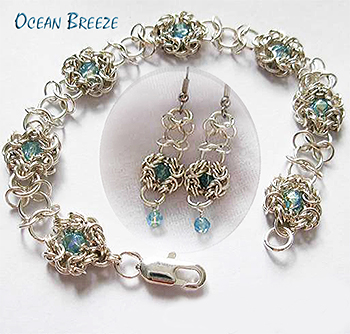 Home Page Images Aqumarine Byzantine Romanov Gridlock Silver Bracelet Earrings Set Jpg